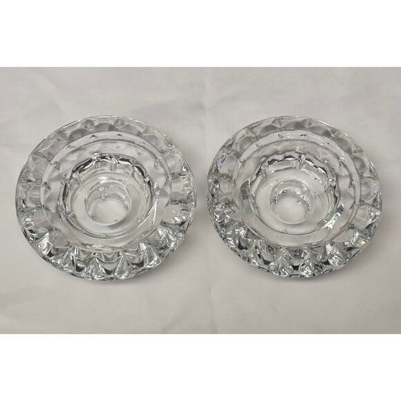 Vintage Pasari Indonesia Glass Candlestick Taper Pillar Candle Holders - Picture 1 of 7